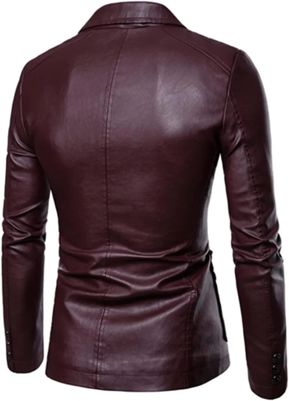 2023 Spring Autumn Fashion New Men's Lapel Leather Dress Suit Coat Male Business Casual Pu Blazers Jacket