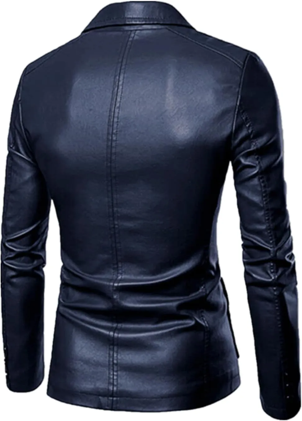 2023 Spring Autumn Fashion New Men's Lapel Leather Dress Suit Coat Male Business Casual Pu Blazers Jacket