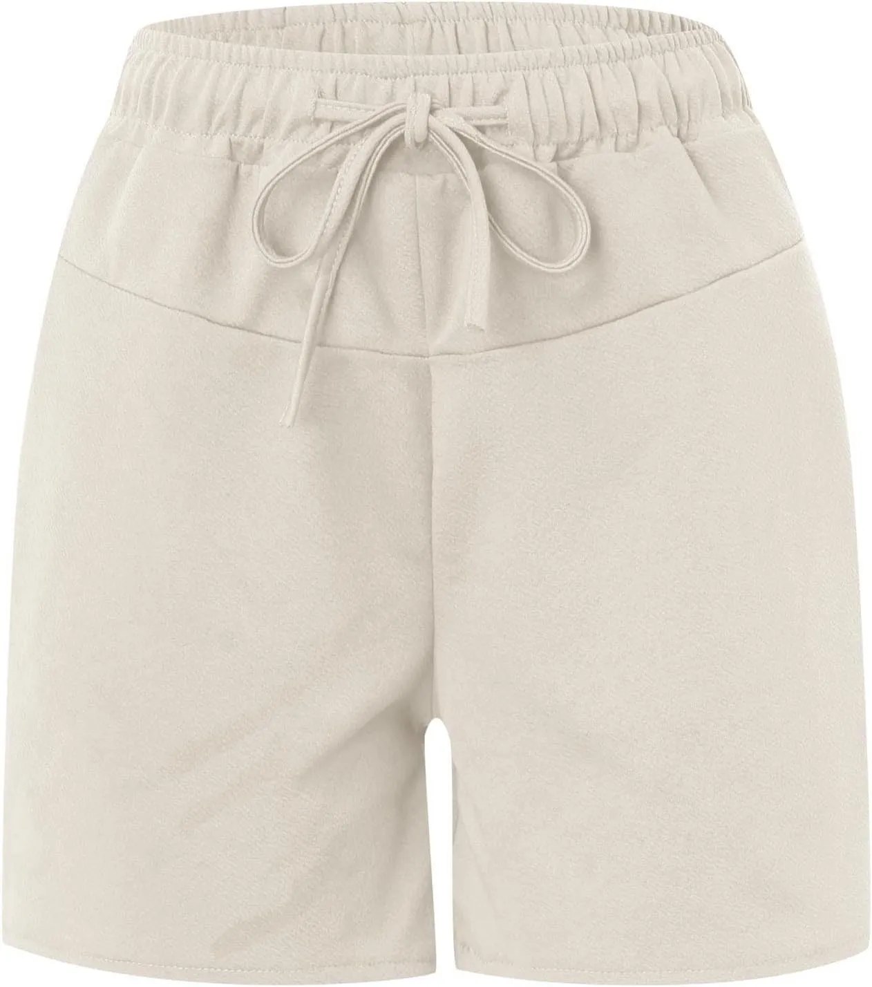 2024 Women Casual Shorts Loose Fitting Drawstring Comfy Elastic High Waist Shorts Summer Pull On Short Pants with Pockets