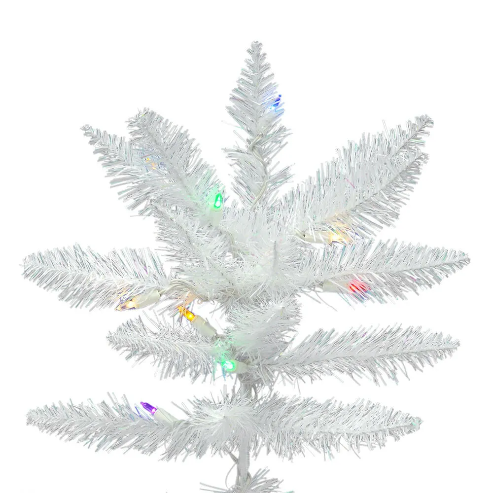 3.5' Sparkle White Spruce Artificial Christmas Tree Multi-Colored LED Lights