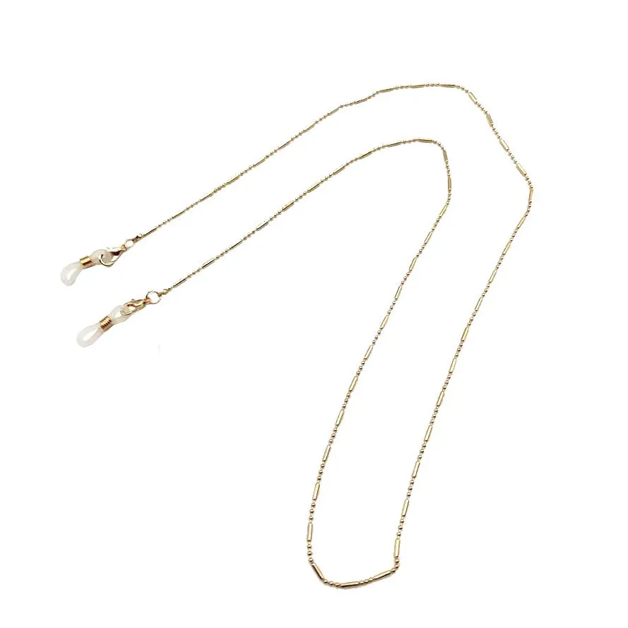 (75cm) Eyewear holder eyeglass chain sunglasses strap metal - gold