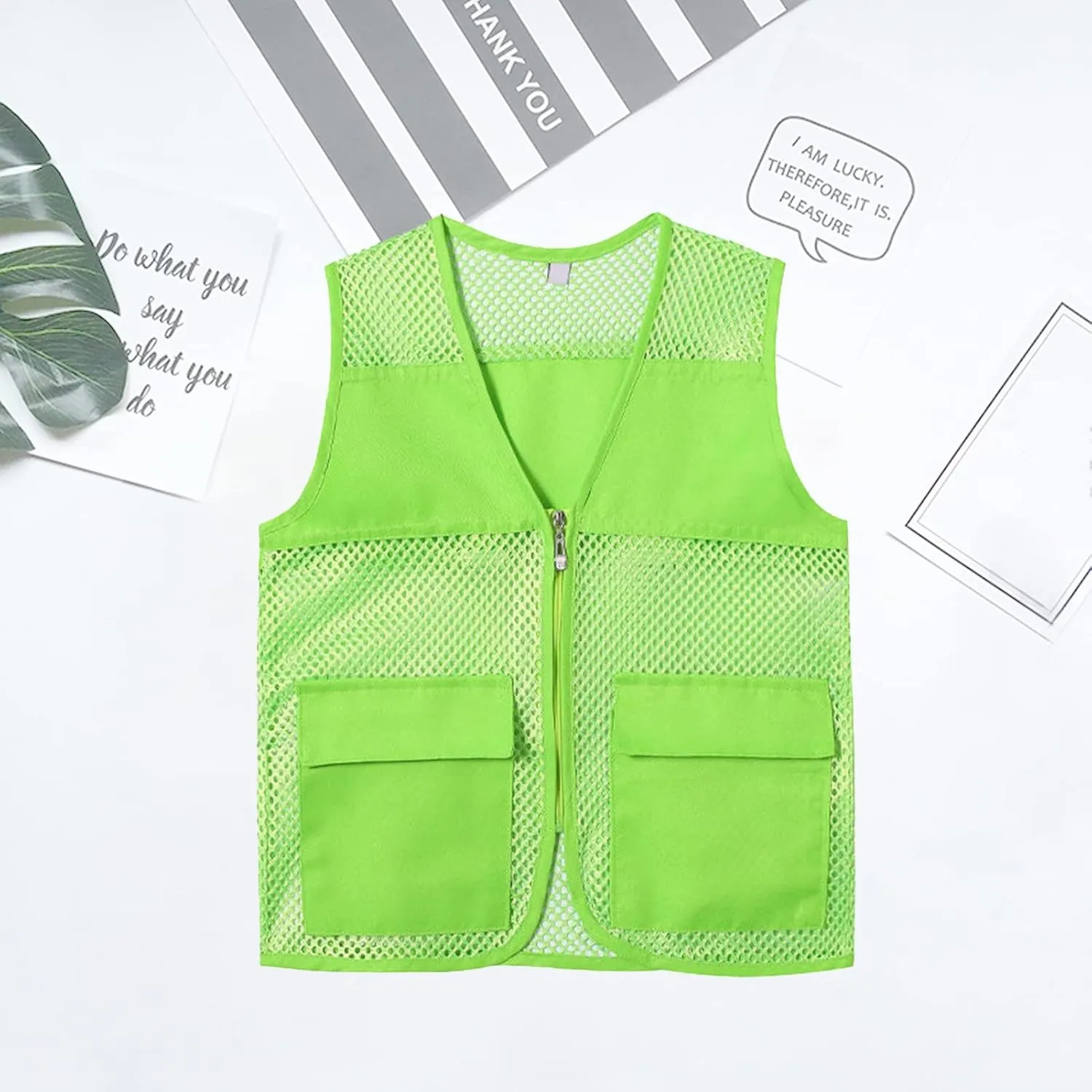 Adult Mesh Volunteer Activity Vest Supermarket Uniform Vests Clerk Workwear with Pockets