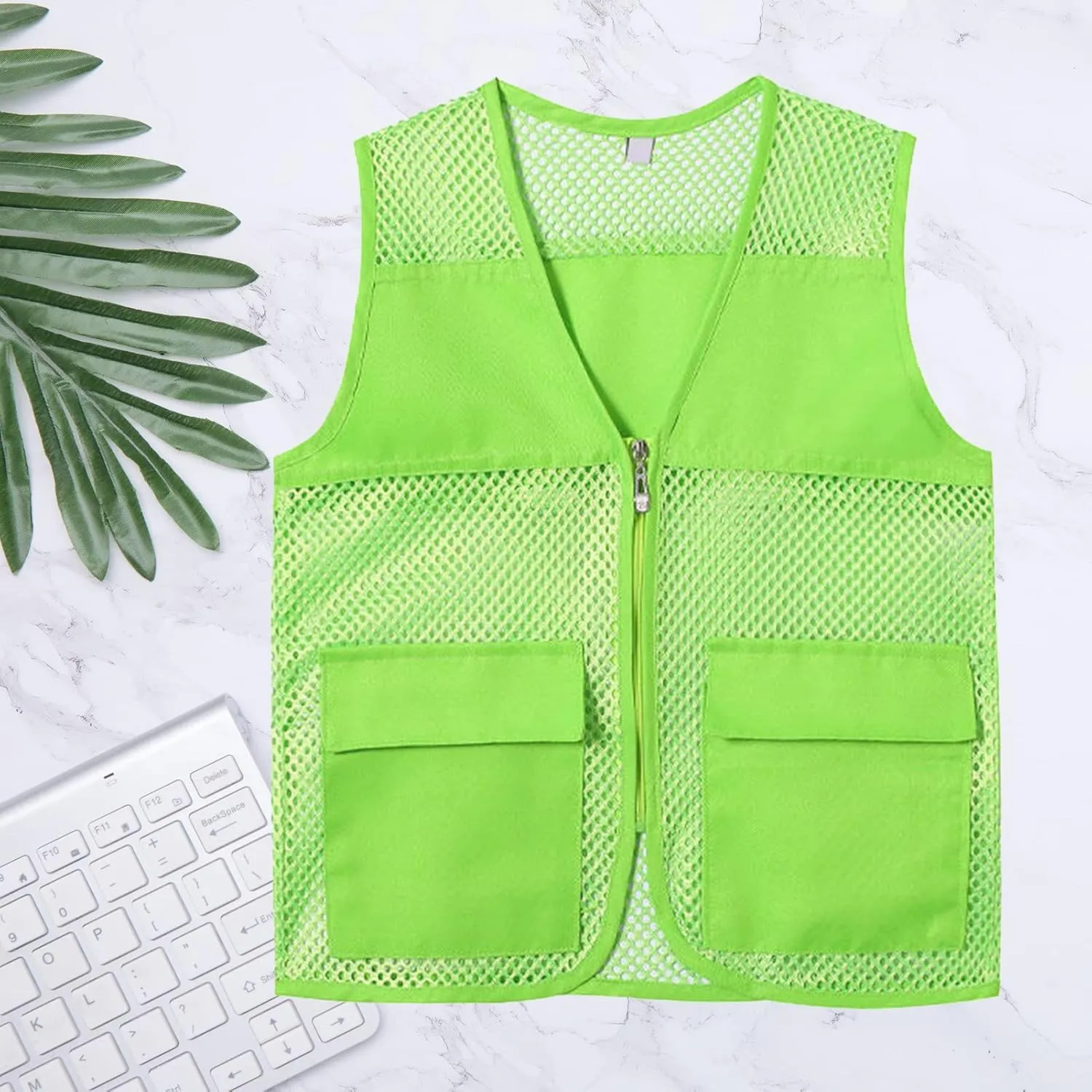 Adult Mesh Volunteer Activity Vest Supermarket Uniform Vests Clerk Workwear with Pockets