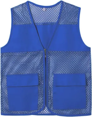 Adult Mesh Volunteer Activity Vest Supermarket Uniform Vests Clerk Workwear with Pockets