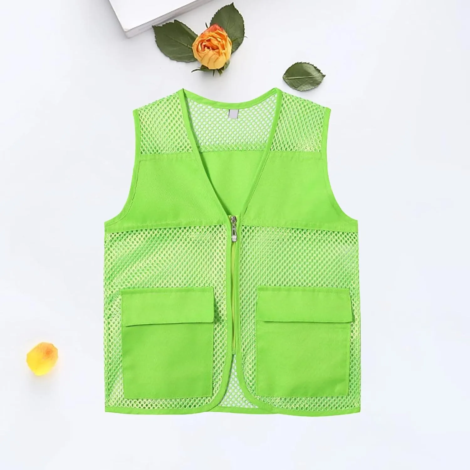 Adult Mesh Volunteer Activity Vest Supermarket Uniform Vests Clerk Workwear with Pockets