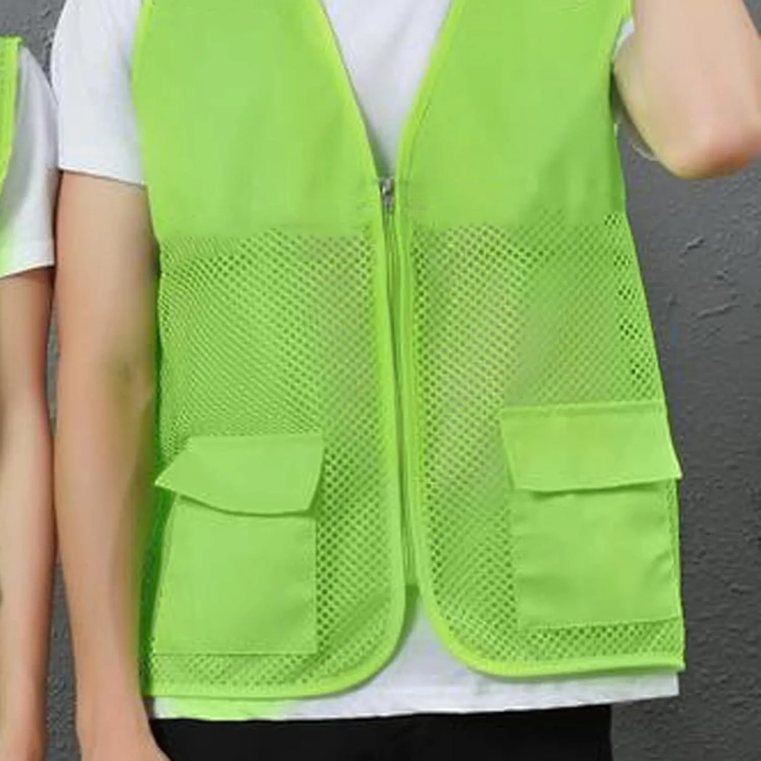 Adult Mesh Volunteer Activity Vest Supermarket Uniform Vests Clerk Workwear with Pockets