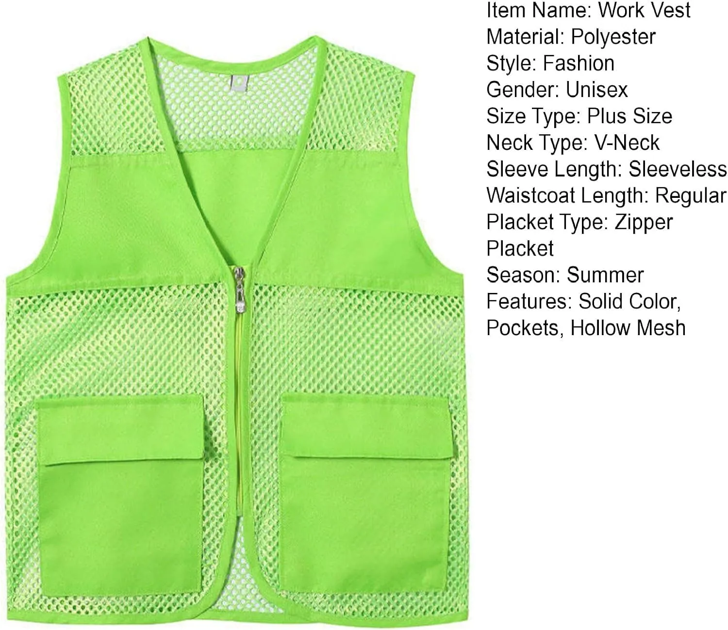 Adult Mesh Volunteer Activity Vest Supermarket Uniform Vests Clerk Workwear with Pockets