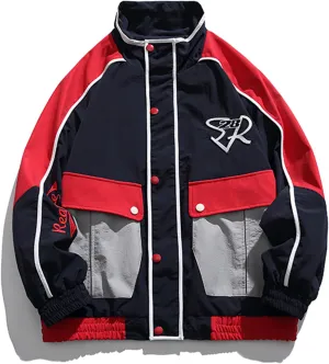 Aelfric Eden Men's Motorcycle Jacket Moto Bomber Lightweight Varsity Jacket Women Vintage Coats