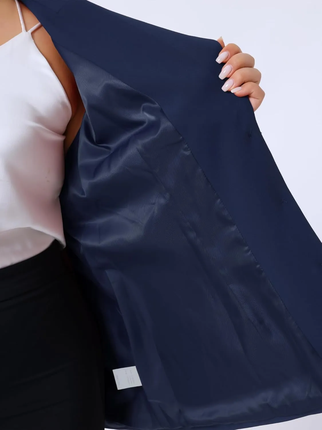 Agnes Orinda Plus Size Women Blazers Short Puff Sleeve Notched Lapel Single Breasted Office Blazer Jackets