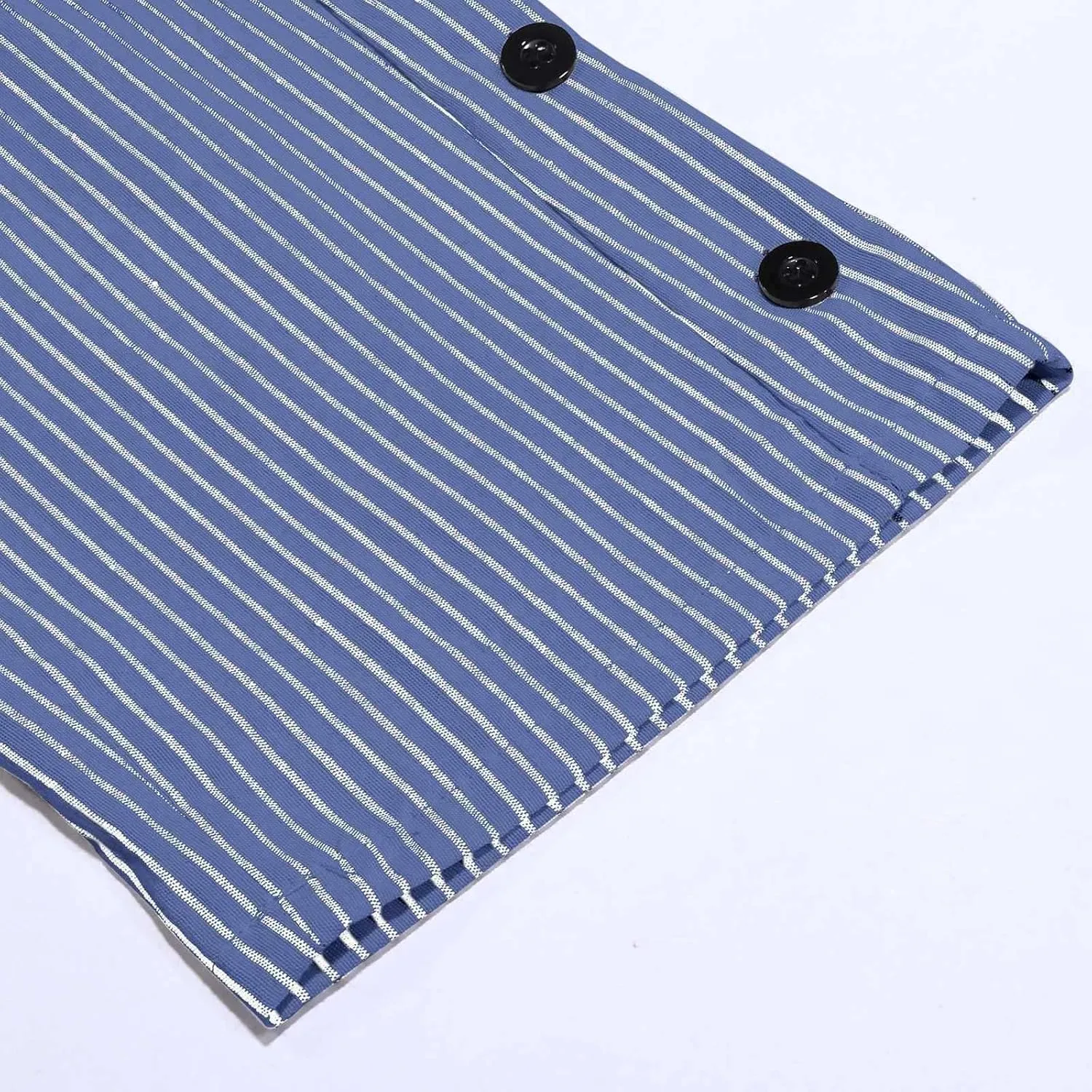 aihihe Linen Capri Pants for Women Casual Summer Striped Button Culottes Drawstring Cropped Pant Beach Travel Lounge Capris