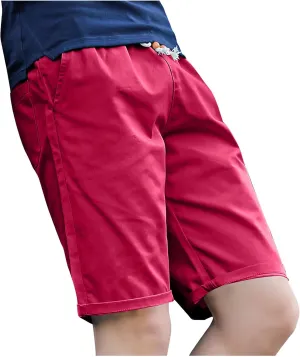 Akklian Men's Stretch Chino Short Slim Fit Casual Flat Front Shorts Summer Lounge Lightweight Comfy Beach Shorts with Pockets