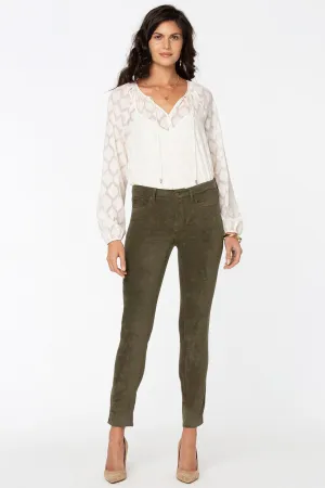 Alina Skinny Green Faux Suede | Martini Olive