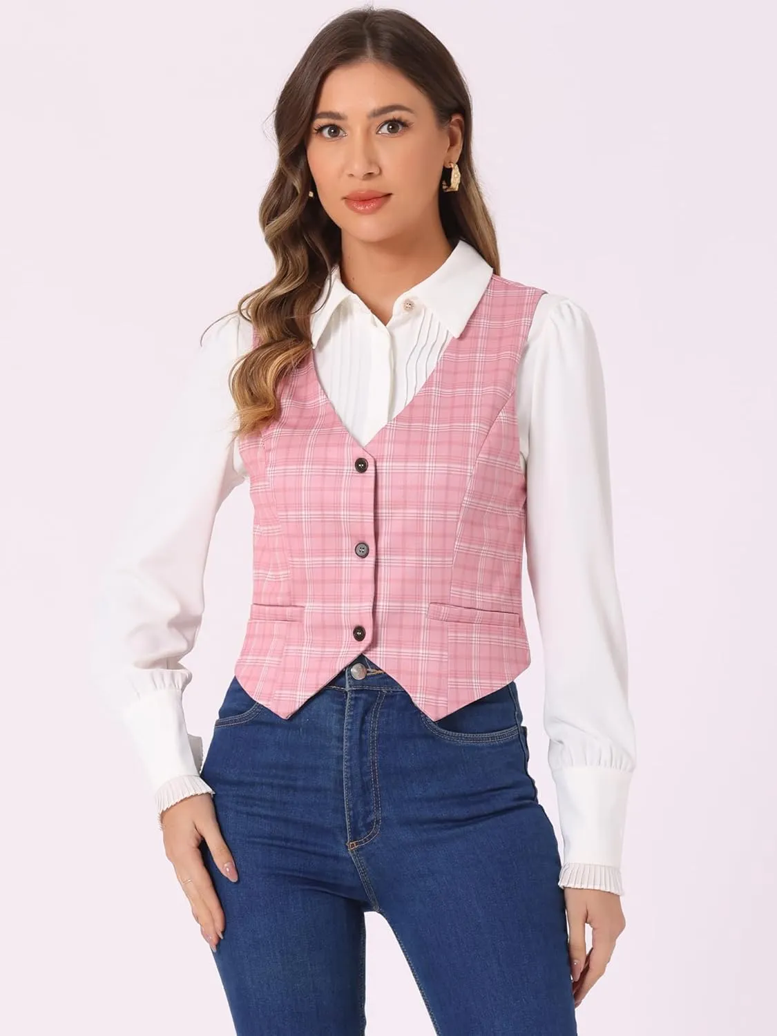 Allegra K Women's Waistcoat Steampunk Dressy Sleeveless Jacket Versatile Racerback Suit Vests
