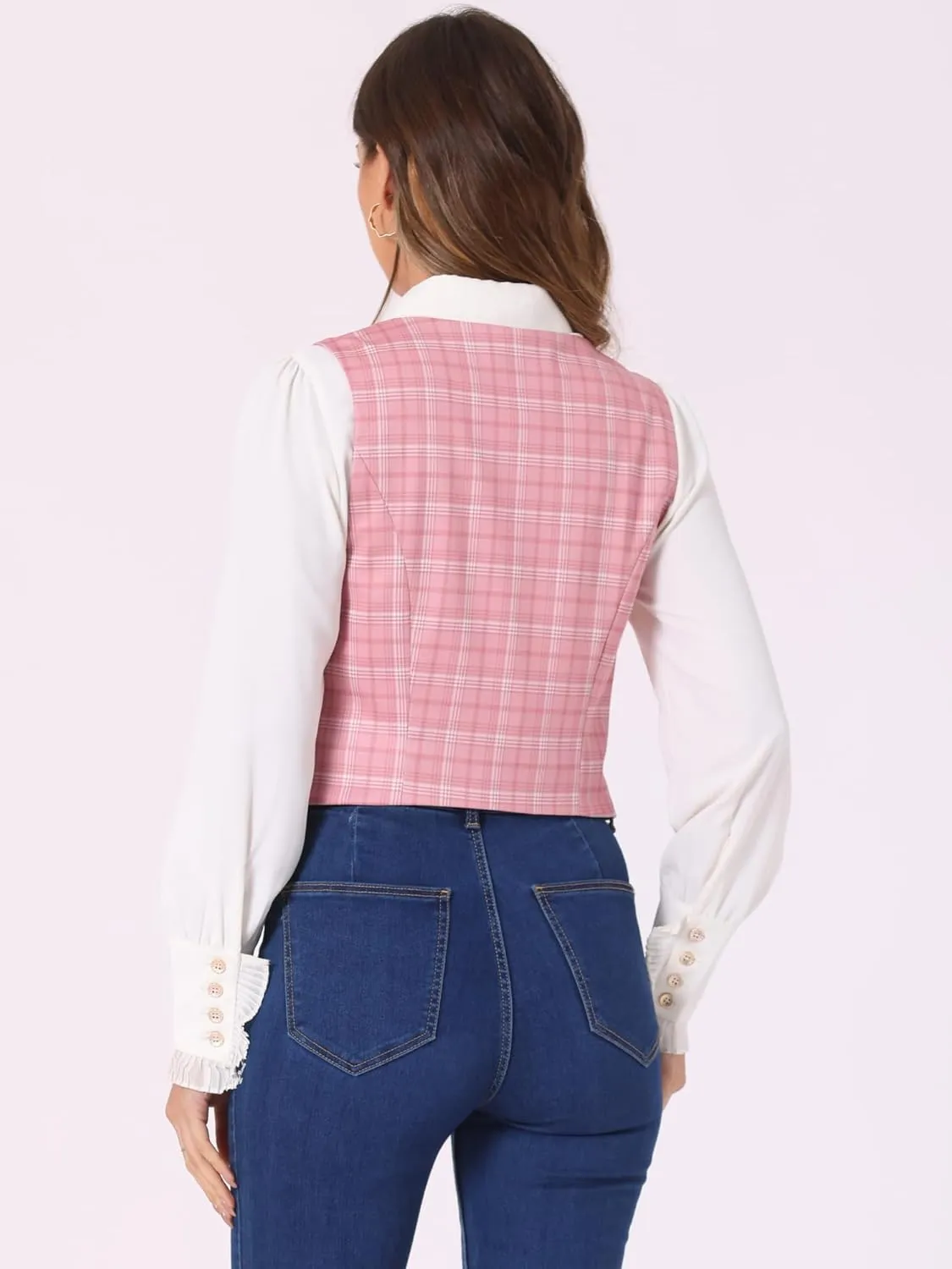 Allegra K Women's Waistcoat Steampunk Dressy Sleeveless Jacket Versatile Racerback Suit Vests