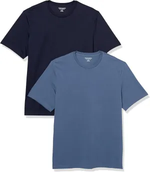 Amazon Essentials Men's Cotton Regular-Fit Short-Sleeve Crewneck T-Shirt, Pack of 2
