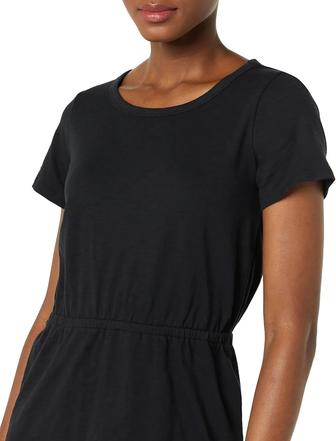 Amazon Essentials Women's Short Sleeve Elastic Waist Cotton Jersey Minidress