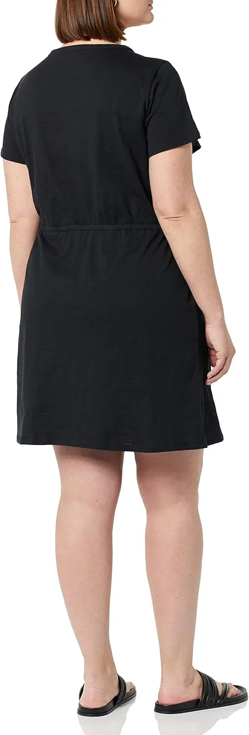 Amazon Essentials Women's Short Sleeve Elastic Waist Cotton Jersey Minidress