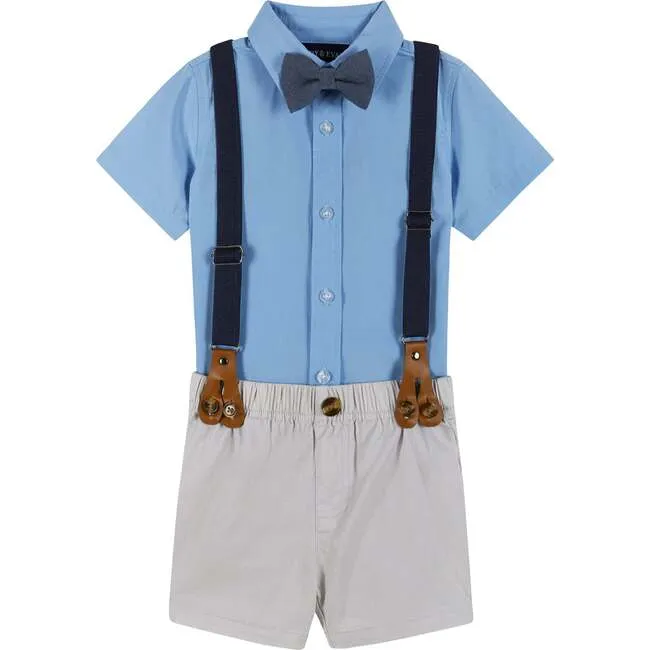 Andy & Evan - 4 Piece Suspender Shorts Set