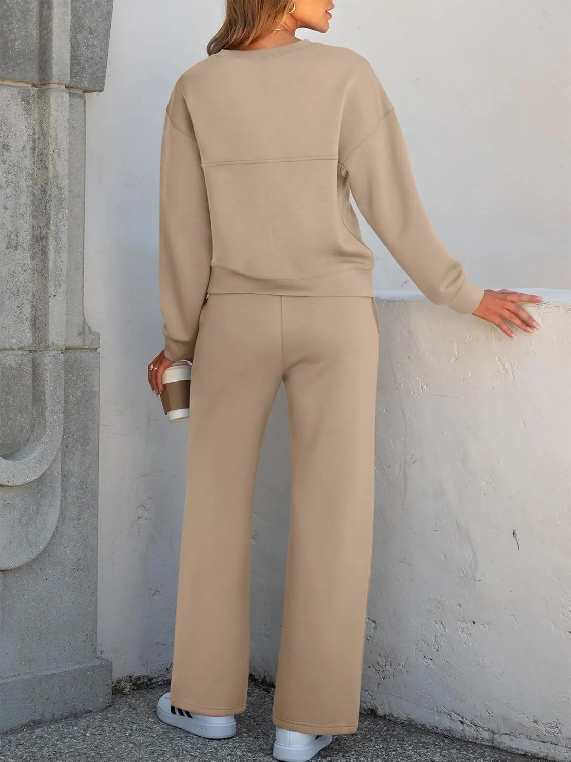 ANRABESS Women 2 Piece Set Long Sleeve Sweatsuit Sweatpants Tracksuit Sweat Casual Matching 2024 Travel Fall Trendy Outfits