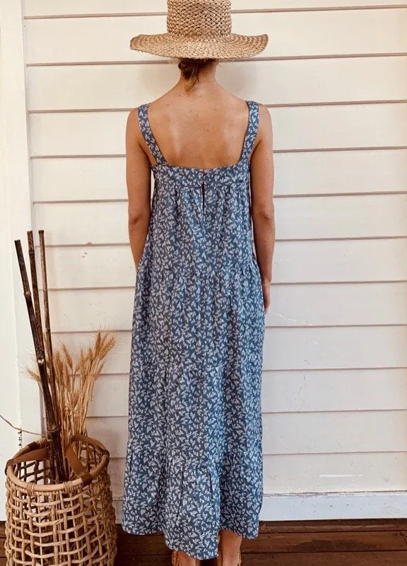 Arabella Vintage Indigo Floral Dress