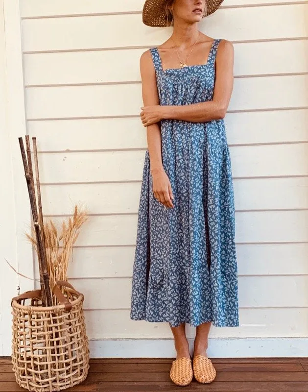 Arabella Vintage Indigo Floral Dress