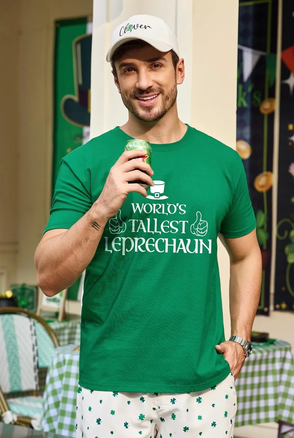 Arvilhill Men's St Patrick's T-Shirts Short Sleeve Irish Shamrock Shirt (S-3XL)