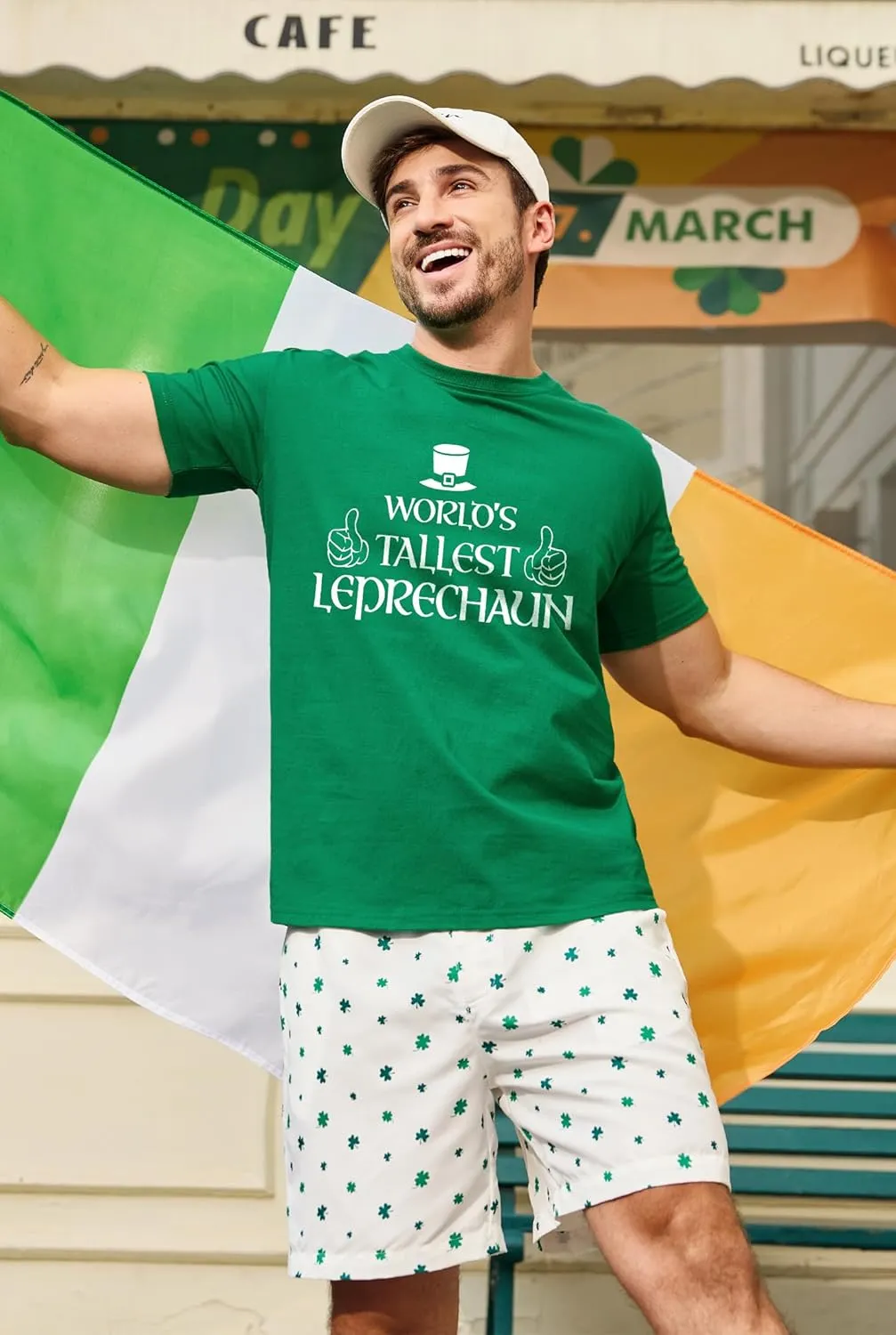 Arvilhill Men's St Patrick's T-Shirts Short Sleeve Irish Shamrock Shirt (S-3XL)