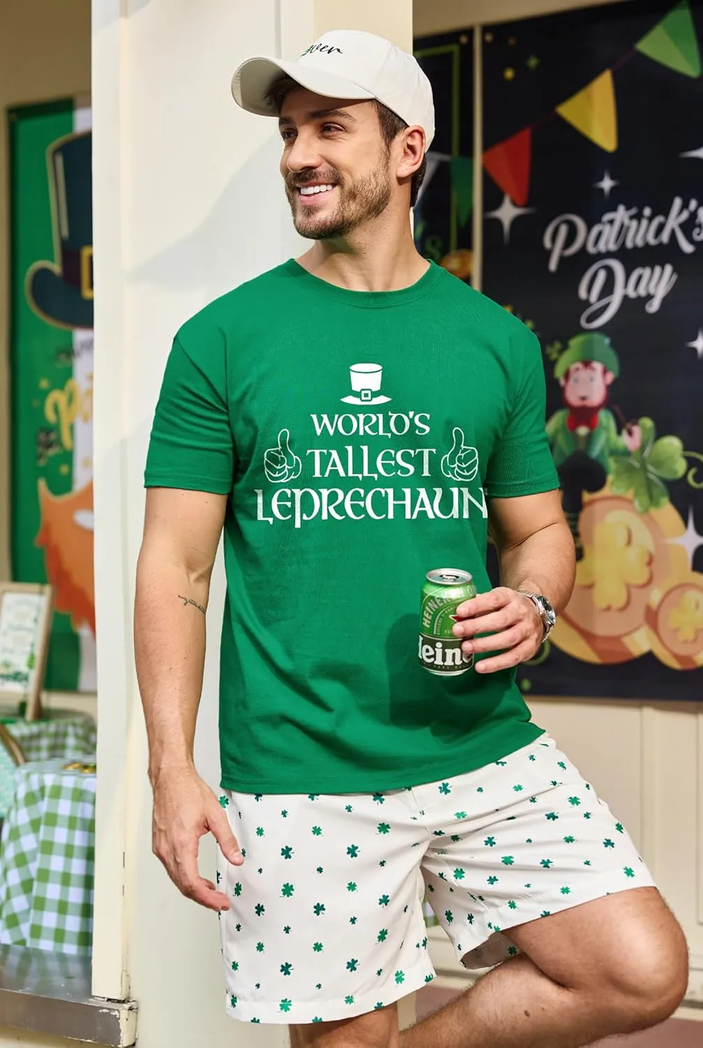 Arvilhill Men's St Patrick's T-Shirts Short Sleeve Irish Shamrock Shirt (S-3XL)