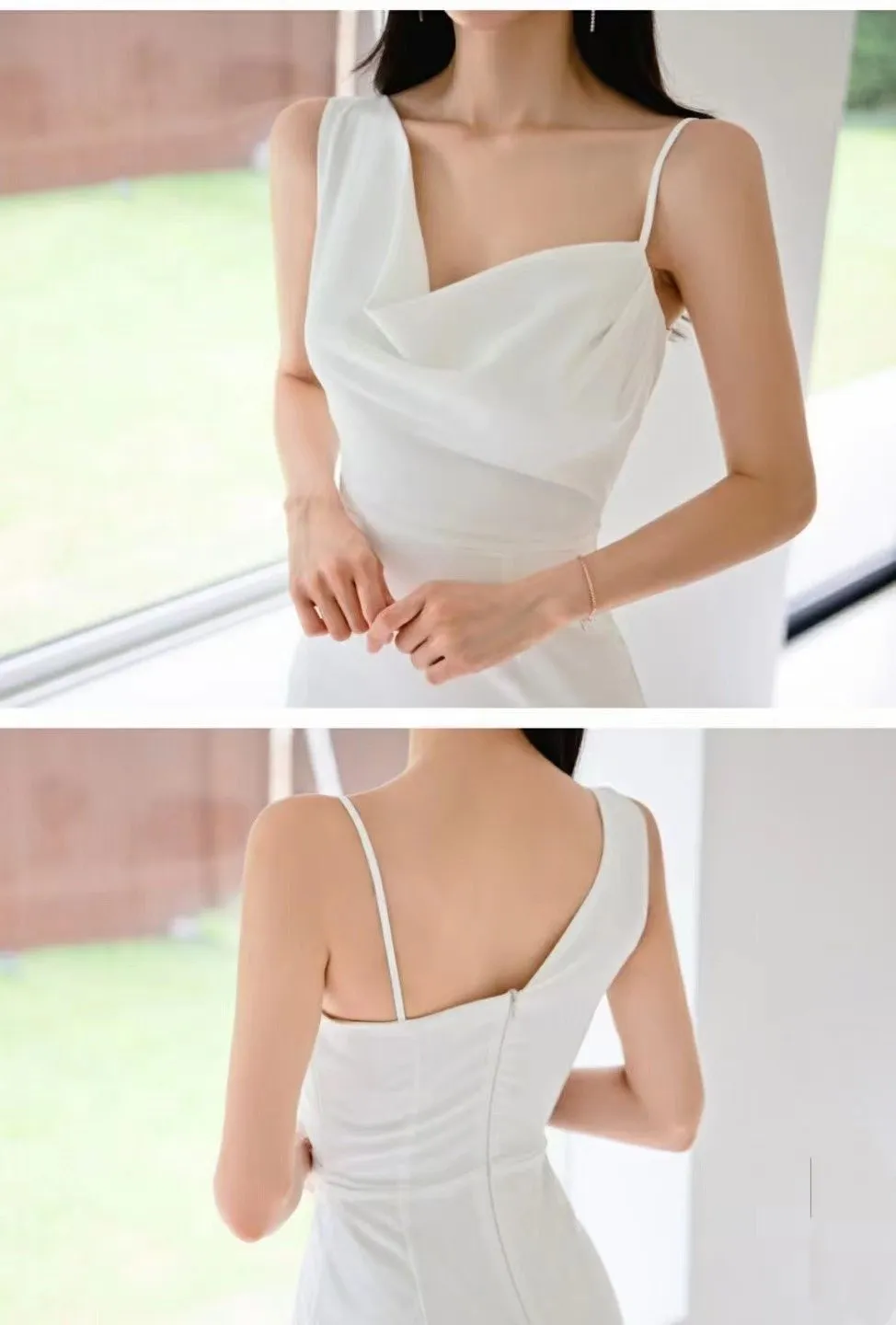 Asymmetrical Mono Sash Midi Dress