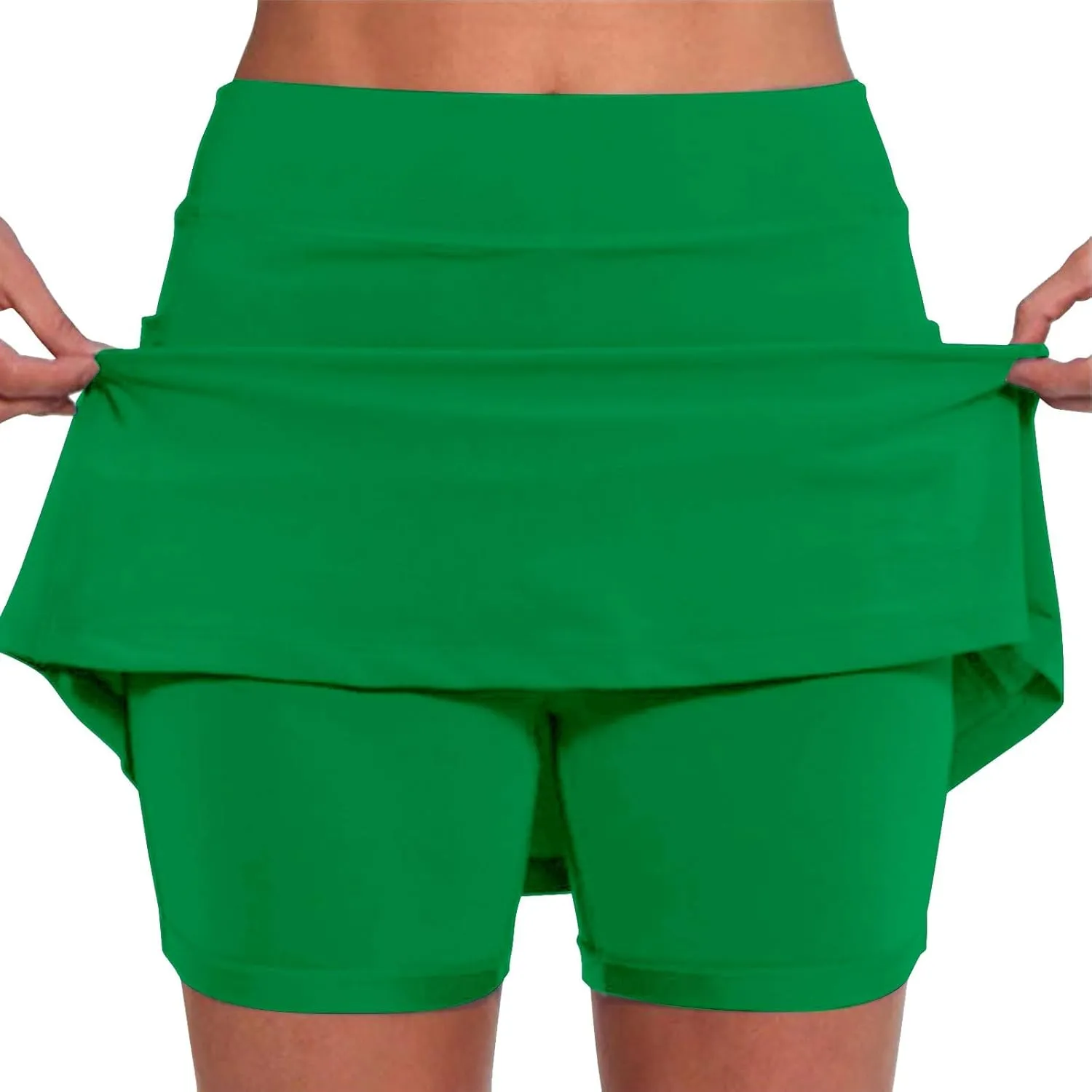 Athletic Skirts Women Solid Mid Waist Culottes Short Skirts Skinny Pants Tummy Control Plus Size Skort Womens Golf