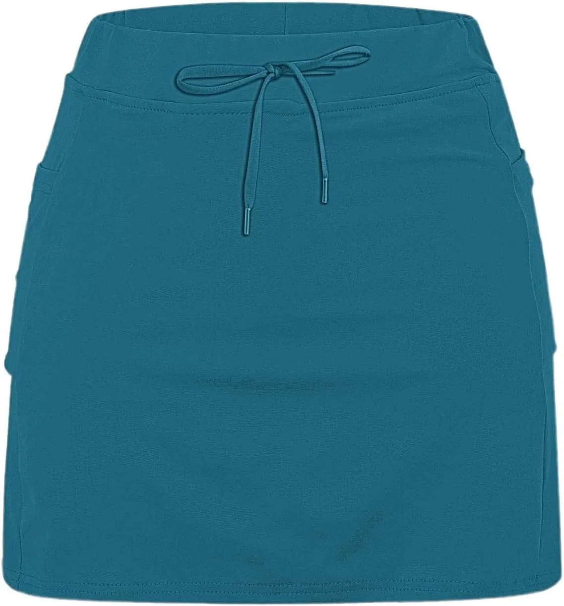 Athletic Skorts for Woman Elastic Hight Waist Drawstring Tennis Golf Skirt with Pockets Solid Color Yoga Shorts
