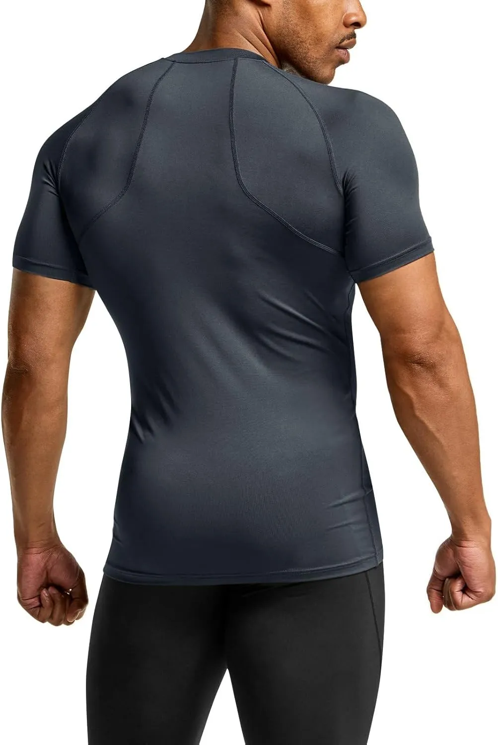 ATHLIO Men's Cool Dry Short Sleeve Compression Shirts, Sports Baselayer T-Shirts Tops, Athletic Workout Shirt