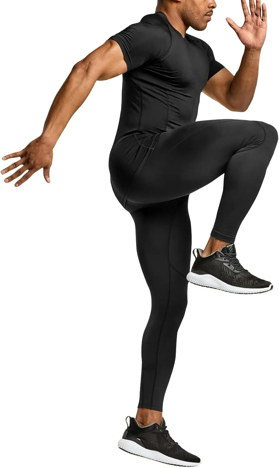 ATHLIO Men's Cool Dry Short Sleeve Compression Shirts, Sports Baselayer T-Shirts Tops, Athletic Workout Shirt