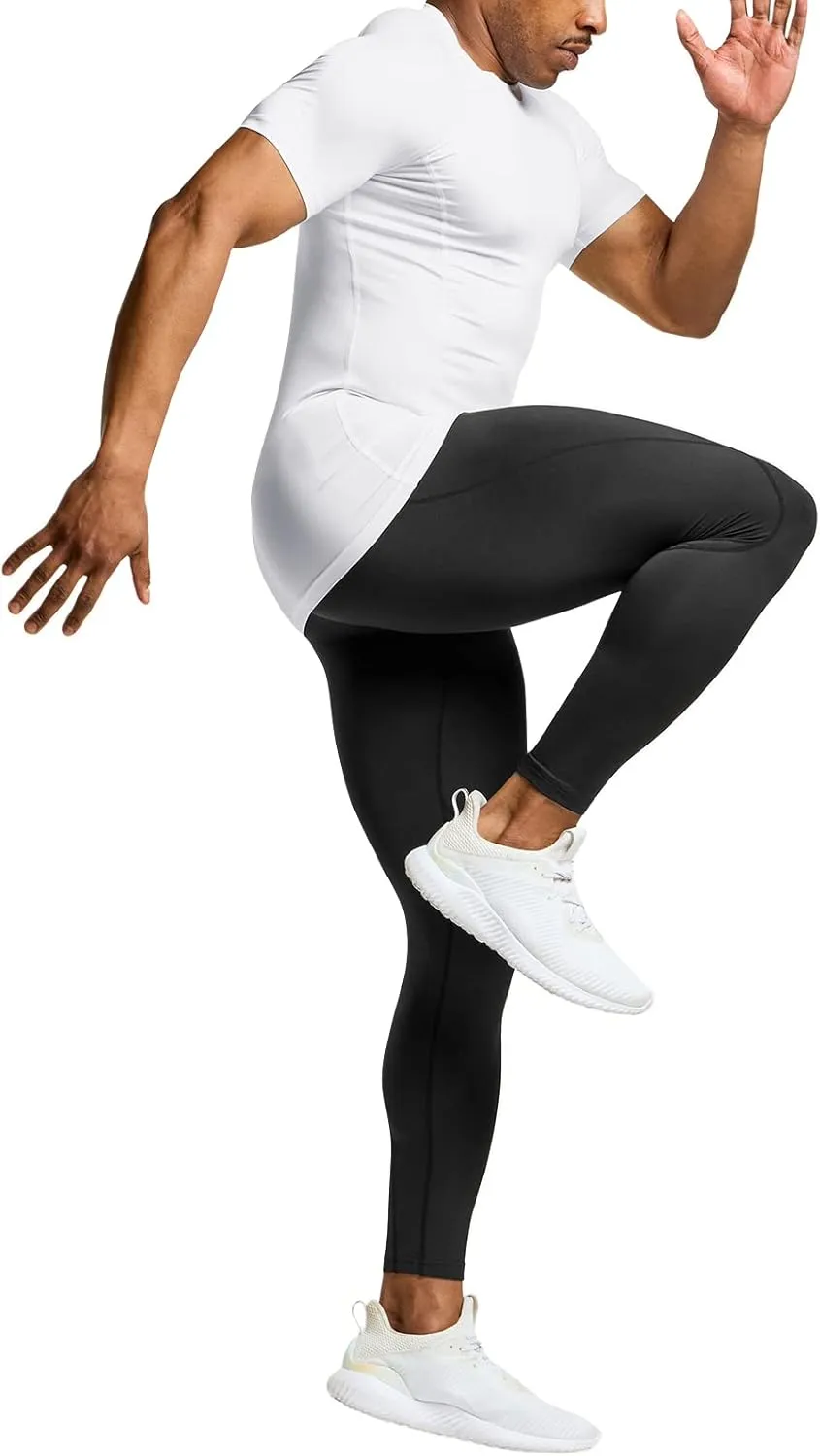 ATHLIO Men's Cool Dry Short Sleeve Compression Shirts, Sports Baselayer T-Shirts Tops, Athletic Workout Shirt