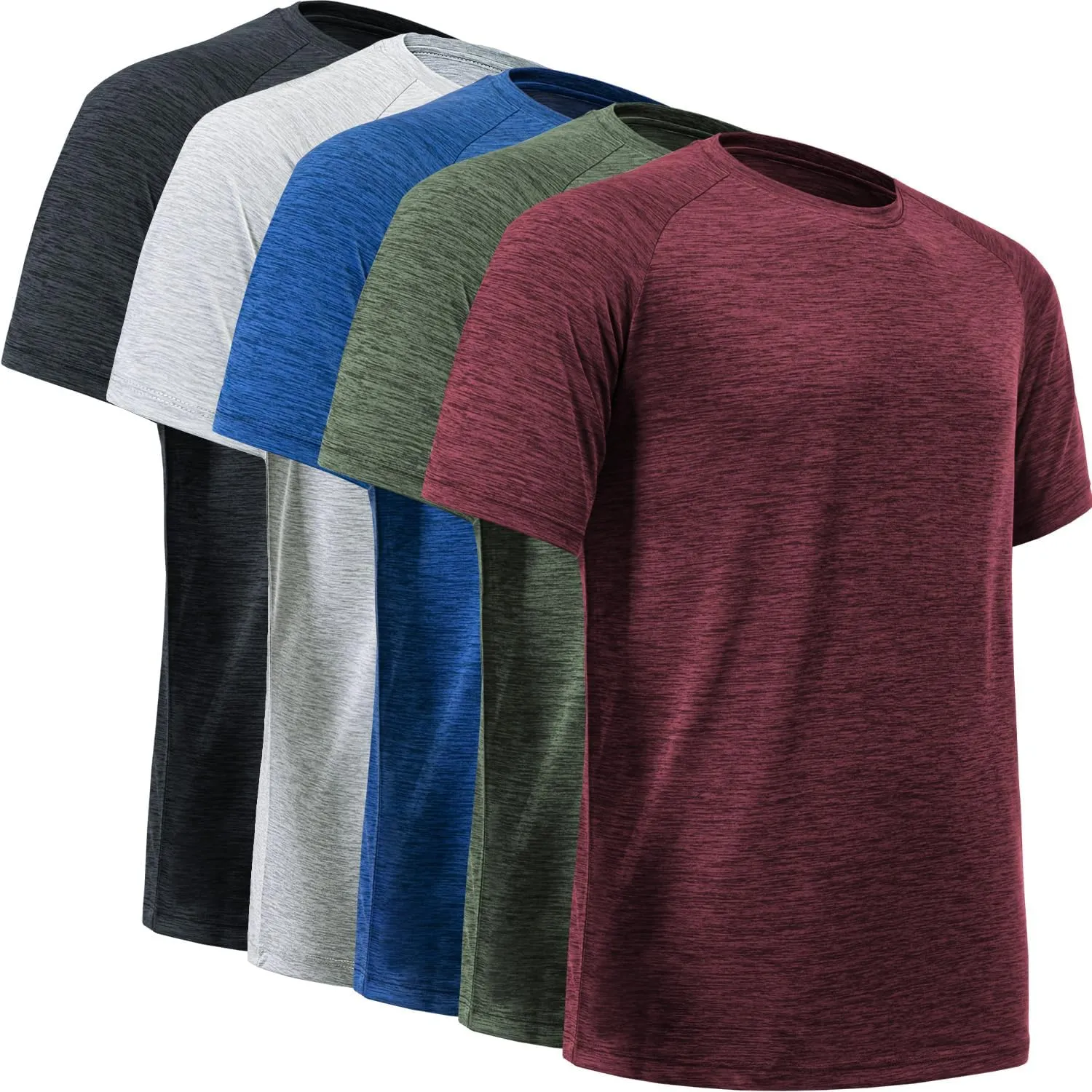 BALENNZ Workout Shirts for Men, Moisture Wicking Quick Dry Active Athletic Men's Gym Performance T Shirts