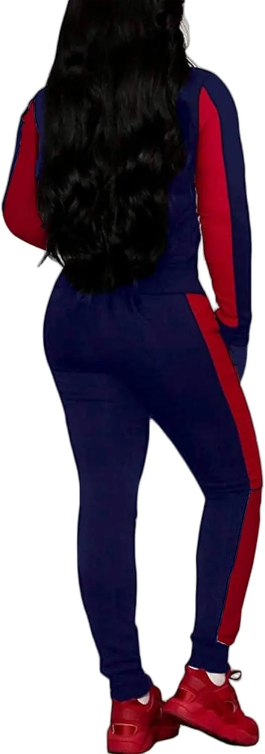 Bealin Women's Jogging Sets 80s 90s Two Piece Outfits Sweatsuit Long Sleeve Zip Tops and Sweatpants Workout Tracksuit Sets