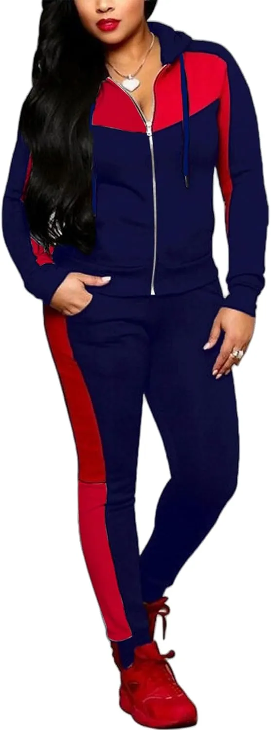 Bealin Women's Jogging Sets 80s 90s Two Piece Outfits Sweatsuit Long Sleeve Zip Tops and Sweatpants Workout Tracksuit Sets