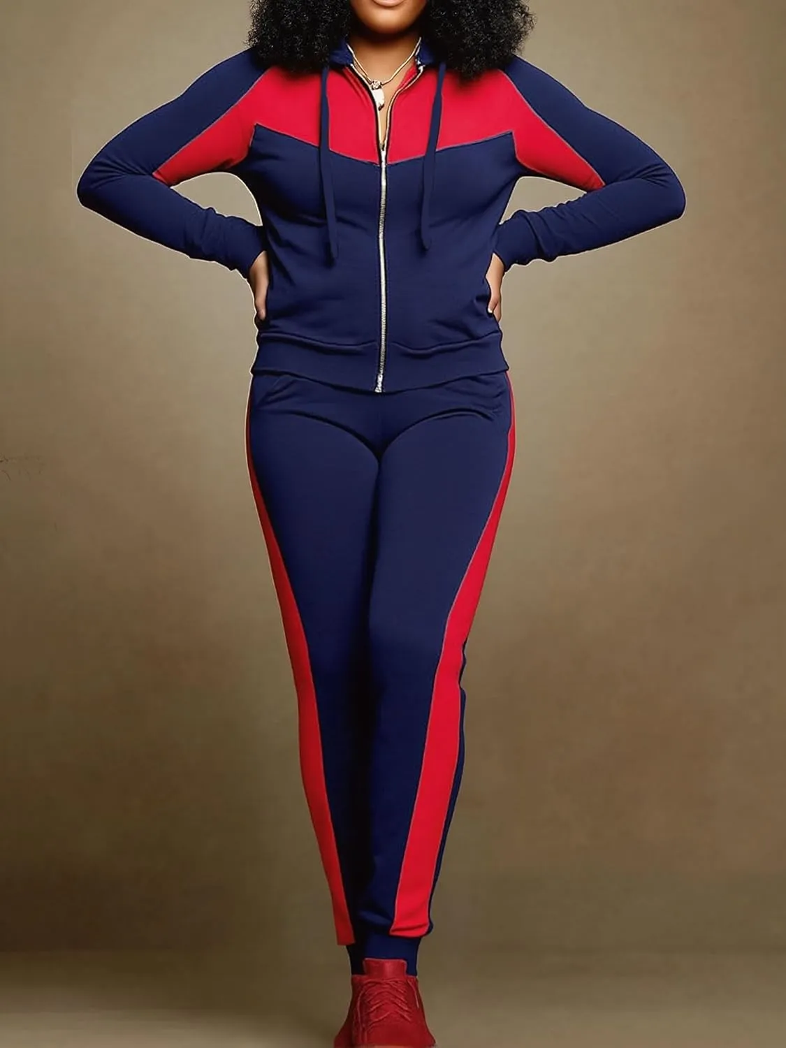 Bealin Women's Jogging Sets 80s 90s Two Piece Outfits Sweatsuit Long Sleeve Zip Tops and Sweatpants Workout Tracksuit Sets
