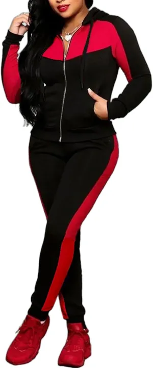 Bealin Women's Jogging Sets 80s 90s Two Piece Outfits Sweatsuit Long Sleeve Zip Tops and Sweatpants Workout Tracksuit Sets