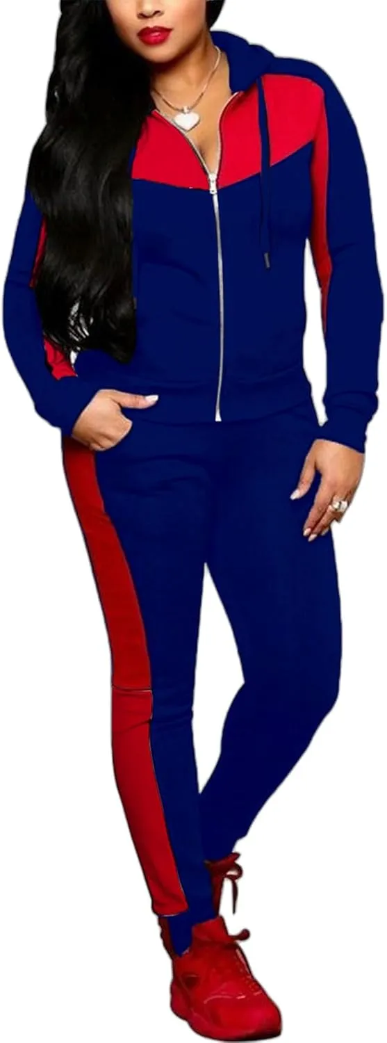 Bealin Women's Jogging Sets 80s 90s Two Piece Outfits Sweatsuit Long Sleeve Zip Tops and Sweatpants Workout Tracksuit Sets