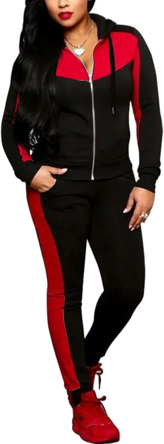 Bealin Women's Jogging Sets 80s 90s Two Piece Outfits Sweatsuit Long Sleeve Zip Tops and Sweatpants Workout Tracksuit Sets