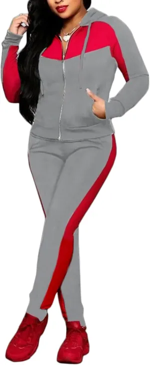 Bealin Women's Jogging Sets 80s 90s Two Piece Outfits Sweatsuit Long Sleeve Zip Tops and Sweatpants Workout Tracksuit Sets