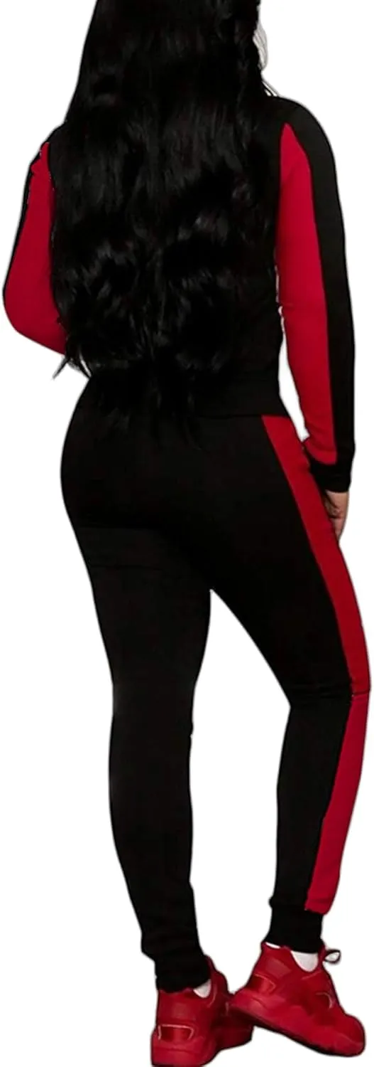Bealin Women's Jogging Sets 80s 90s Two Piece Outfits Sweatsuit Long Sleeve Zip Tops and Sweatpants Workout Tracksuit Sets