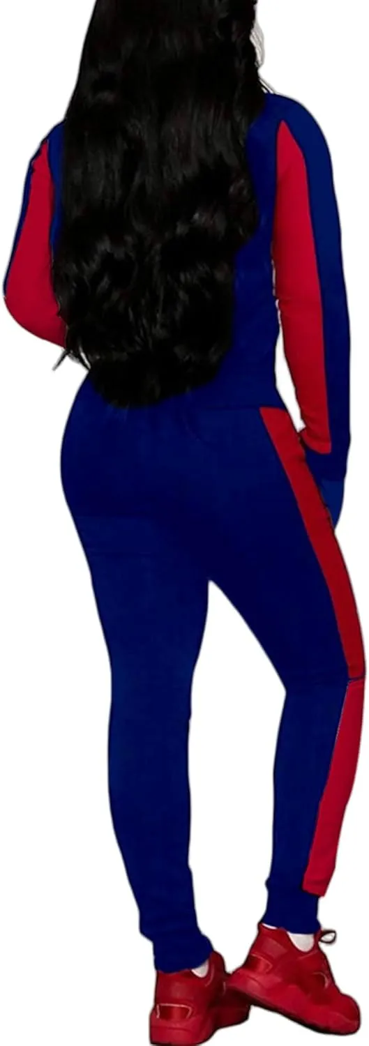 Bealin Women's Jogging Sets 80s 90s Two Piece Outfits Sweatsuit Long Sleeve Zip Tops and Sweatpants Workout Tracksuit Sets