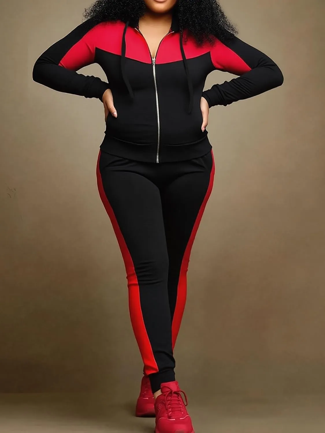 Bealin Women's Jogging Sets 80s 90s Two Piece Outfits Sweatsuit Long Sleeve Zip Tops and Sweatpants Workout Tracksuit Sets