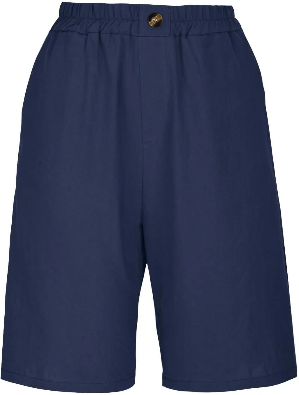 Bermuda Shorts for Women Knee Length Summer Beach Linen Shorts Lightweight Wide Leg High Waisted Long Short w/Pockets