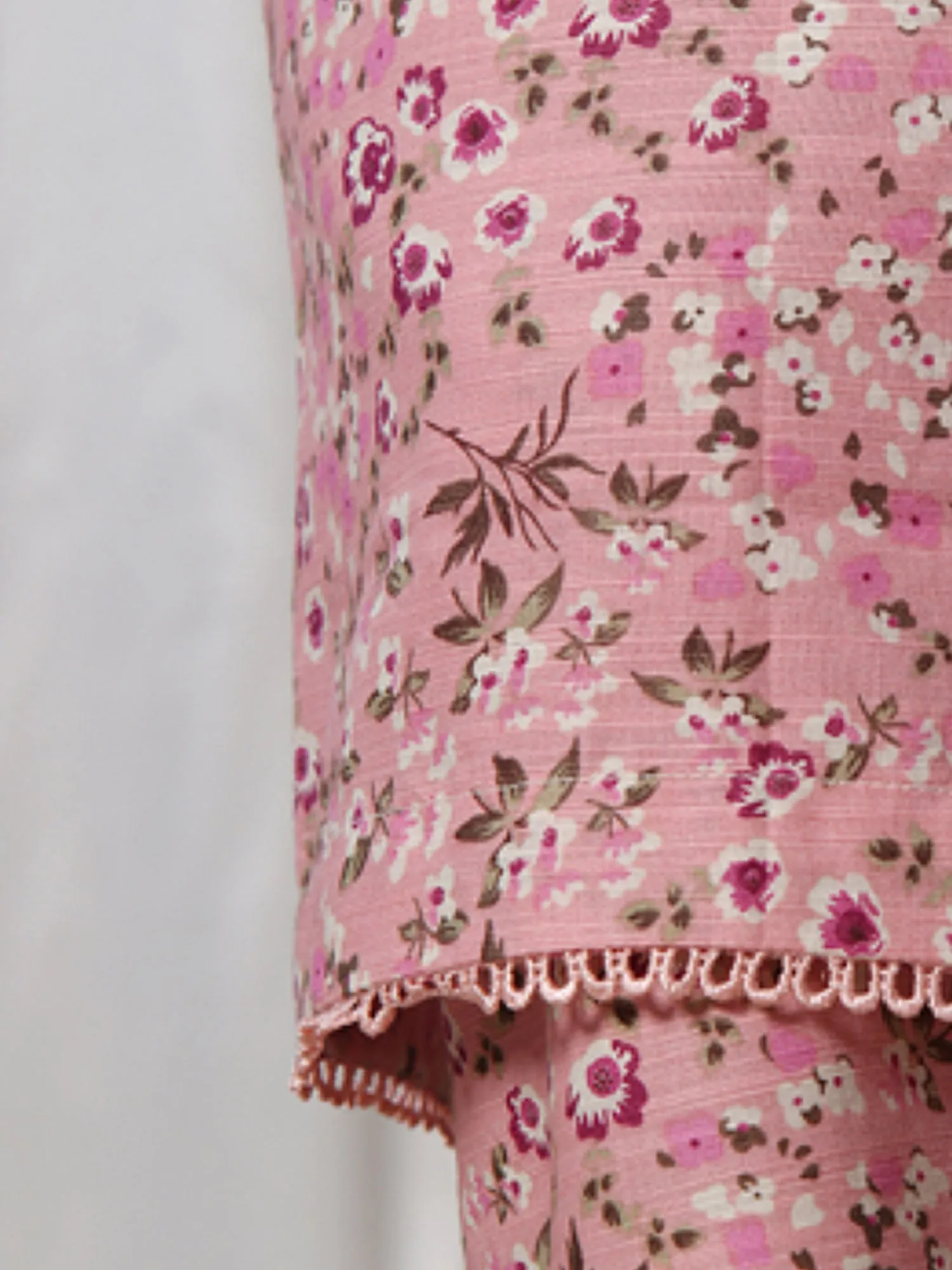 Bin Saeed Khaddar Pink Printed 3-Piece Suit