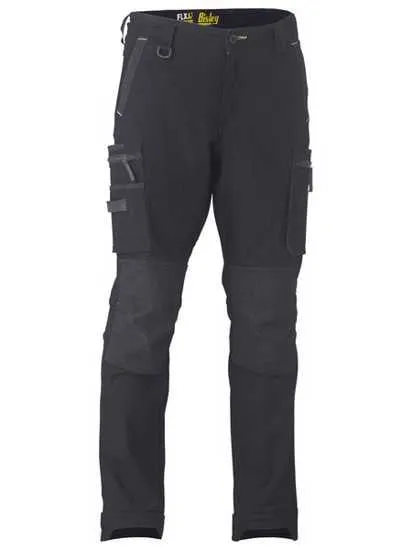 Bisley, FLX & MOVE Stretch Utility Zip Cargo Pant (Pair) - Black - Size: 17