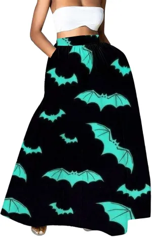 Black Fluffy Skirt Skirt High Waist Party Beach Pocket Long Maxi Skirt Halloween Costumes Pleated Skirts for Women