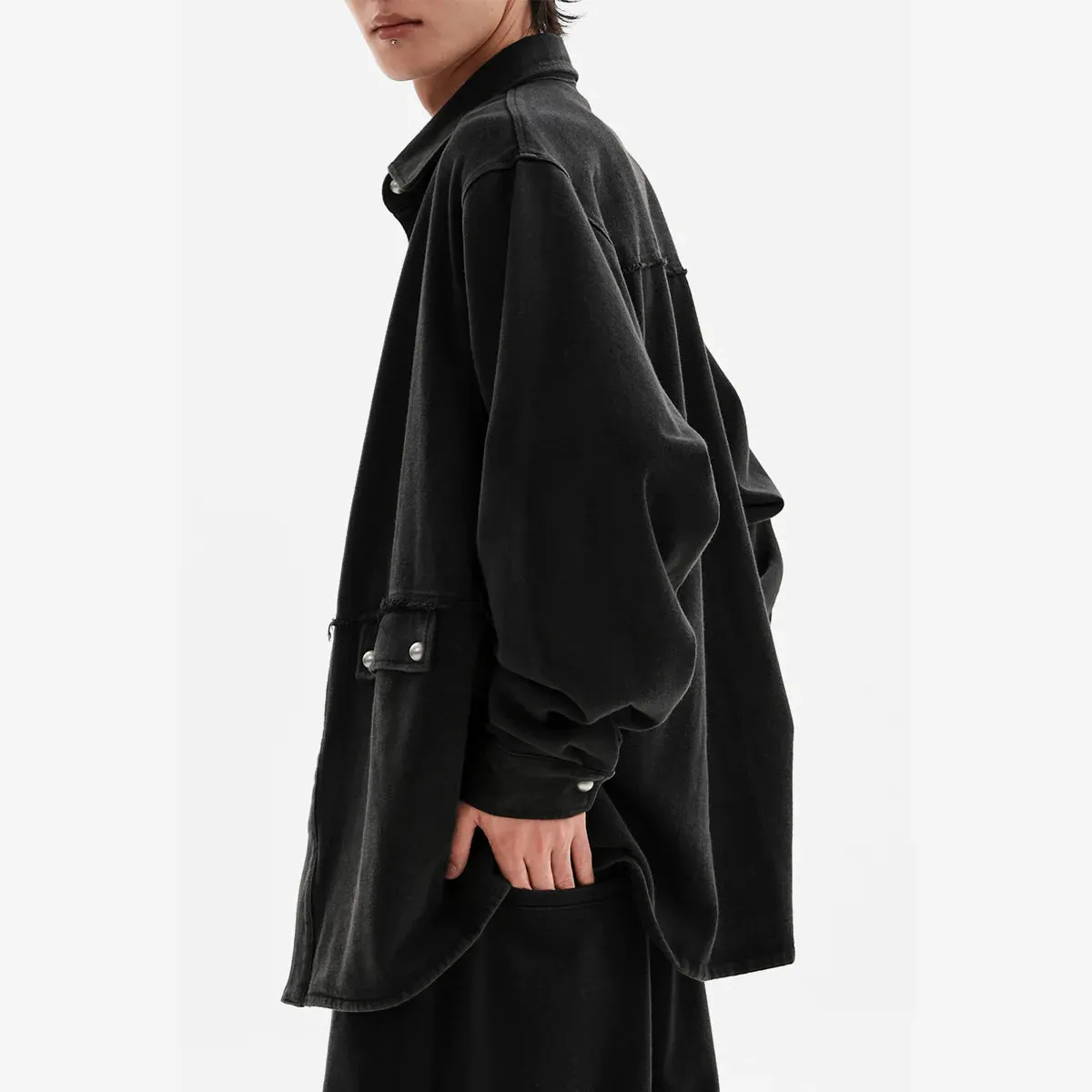 Black Oversized Shirt Jacket